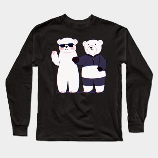 Sunglass Polar Bear with Buddy Bear Long Sleeve T-Shirt